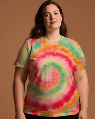 Gradient Tie-dye Women's Plus Size T-shirts