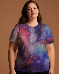 Gradient Tie-dye Women's Plus Size T-shirts