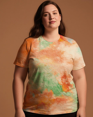 Gradient Tie-dye Women's Plus Size T-shirts
