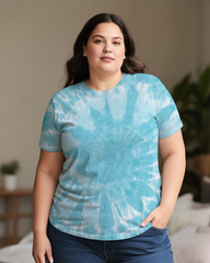 Gradient Tie-dye Women's Plus Size T-shirts