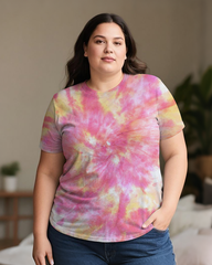 Gradient Tie-dye Women's Plus Size T-shirts