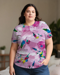 Gradient Tie-dye Women's Plus Size T-shirts