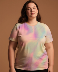 Gradient Tie-dye Women's Plus Size T-shirts