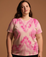 Gradient Tie-dye Women's Plus Size T-shirts