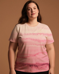 Gradient Tie-dye Women's Plus Size T-shirts