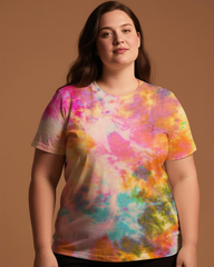 Gradient Tie-dye Women's Plus Size T-shirts