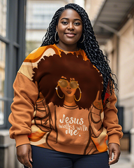 Sweat-shirts grande taille pour femmes avec Jésus marche avec moi