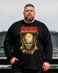 KREATOR Men's Big & Tall Long Sleeve Cotton T-Shirt