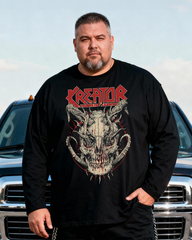 KREATOR Men's Big & Tall Long Sleeve Cotton T-Shirt