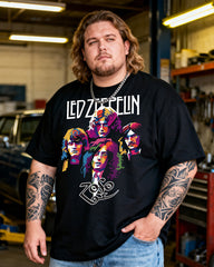 LED ZEPPELIN Men's Music Big & Tall 100% Cotton T-Shirt