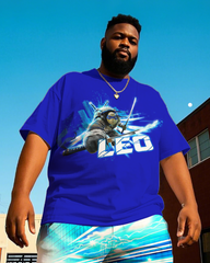 LEO Men's Plus Size T-Shirt & Shorts Suit