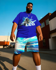 LEO Men's Plus Size T-Shirt & Shorts Suit