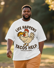 Life Happens Tacos Help Men's Big & Tall Short Sleeve T-Shirt