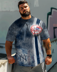 Men's Plus Size Printed Short Sleeve T-Shirt