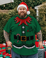 Men's Lost Gods Elf Costume Plus Size Short Sleeve T-Shirt