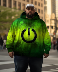 Men's Power button Plus Size Hoodie