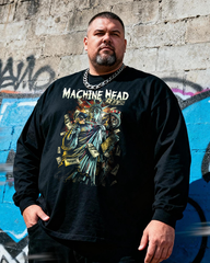 MACHINE HEAD Men's Big & Tall Long Sleeve Cotton T-Shirt
