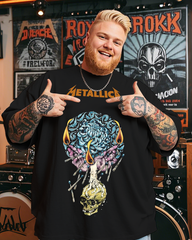Metallica Rock Music Band Herren T-Shirt Übergröße, kurzärmelig