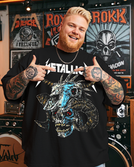 Metallica Heavy Metal Rock Music Band Men's Plus Size Cotton T-Shirt