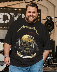 METALLICA HAMMER & NAILS Men's Plus Size Cotton T-Shirt