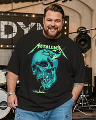 Metallica Skull Rock Music Band Men's Plus Size Cotton T-Shirt