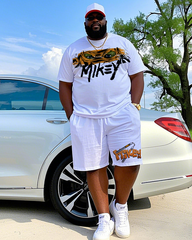 MIKEY Men's Plus Size T-Shirt & Shorts Suit