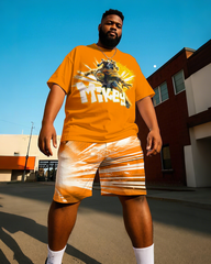 MIKEY Men's Plus Size T-Shirt & Shorts Suit
