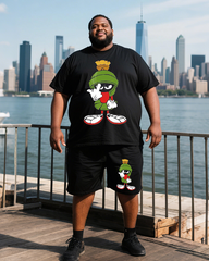 Martian Men's Plus Size T-Shirt & Shorts Suit