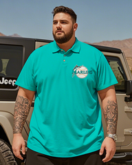 Marlins Casual Short Sleeve Men's Plus Size Polo Shirt