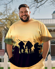 NINJA TURTLE Men's Plus Size T-Shirt & Shorts Suit