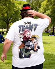 Naruto Shippuden Team 7 Jumbo 90s Style Men's Big & Tall Cotton T-shirt