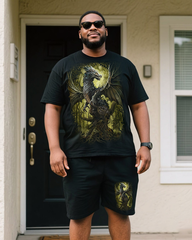 OAK DRAGON Men's Plus Size T-Shirt & Shorts Set