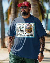 OLD FASHIONED Bedrucktes Kurzarm-T-Shirt für Herren in Übergröße