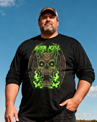 OVERKILL Men's Big & Tall Long Sleeve Cotton T-Shirt