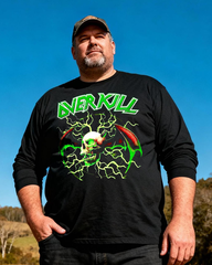 OVERKILL Men's Big & Tall Long Sleeve Cotton T-Shirt
