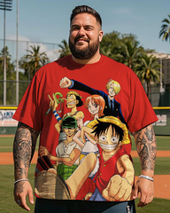 Cartoon and Comic Men's Plus Size Short Sleeve T-Shirt