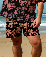 Hawaiian Vacation Style Men's Plus Size Pockets Shirt Shorts Suit