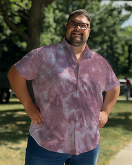 Men's Tie-dyed Plus Size Short Sleeve Shirt