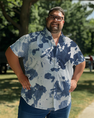 Men's Tie-dyed Plus Size Short Sleeve Shirt