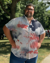 Men's Tie-dyed Plus Size Short Sleeve Shirt