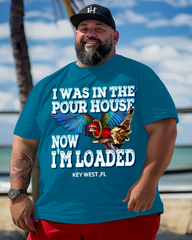 POLLY COCKTAIL Men's Plus Size Printed Short Sleeve T-Shirt