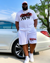 RAPH Men's Plus Size T-Shirt & Shorts Suit
