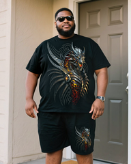 RAZOR BACK Men's Plus Size T-Shirt & Shorts Set