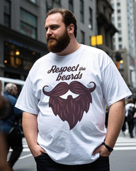 Respect the beard Men's 100% Cotton Big & Tall T-Shirt