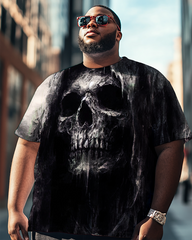 Men's Retro Diablo Style Plus Size Short Sleeve T-Shirt