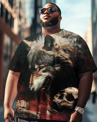 Men's Retro Diablo Style Plus Size Short Sleeve T-Shirt