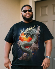 SUN DRAGON Men's Plus Size T-Shirt & Shorts Set