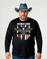 SYSTEM OF A DOWN Men's Big & Tall Long Sleeve Cotton T-Shirt