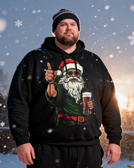 Santa Claus at the Beer Hall Men's Big & Tall Hoodie