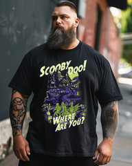 Men's Scooby Doo Haunted House Graphic Plus Size T-Shirt